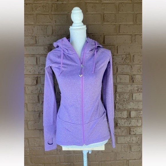 Alo Zip Up Hoodie Jacket Size Small Purple Workout Yoga Thumbholes. - Picture 1 of 4